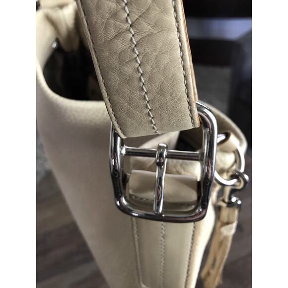 COACH L04S 1427 Legacy Medium Slim Shoulder Bag Parchment Pebble Leather Tassel - Picture 9 of 9